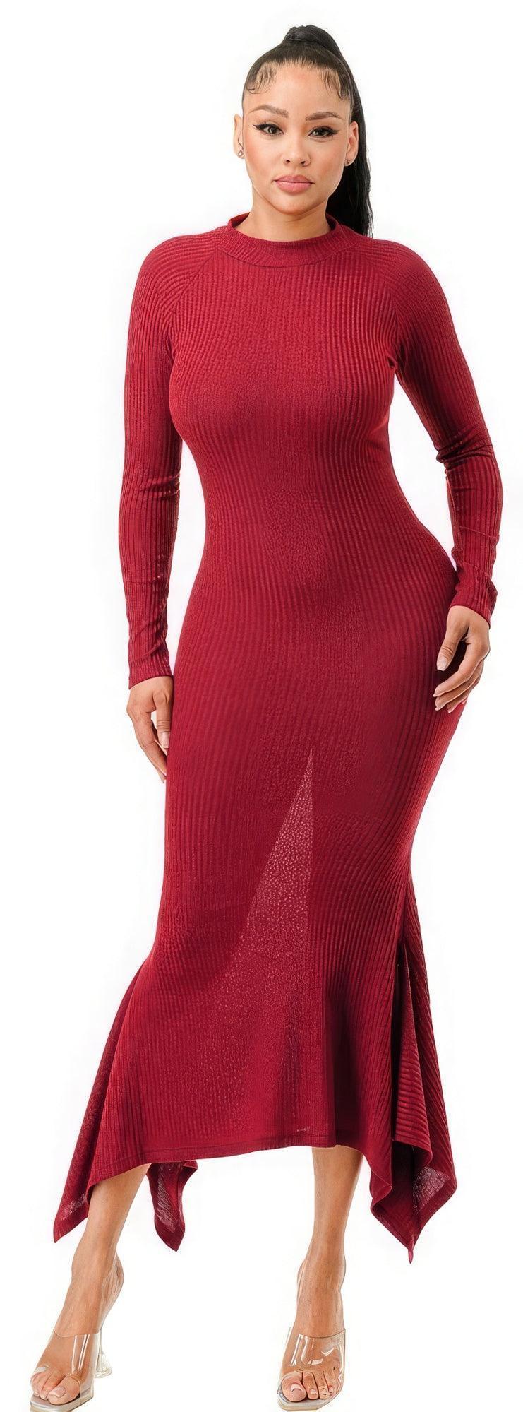 Soft Faux Wool Long Dress | Mixtshop LLC Main image