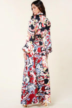 Color Block Printed V Neck Dress | Mixtshop LLC