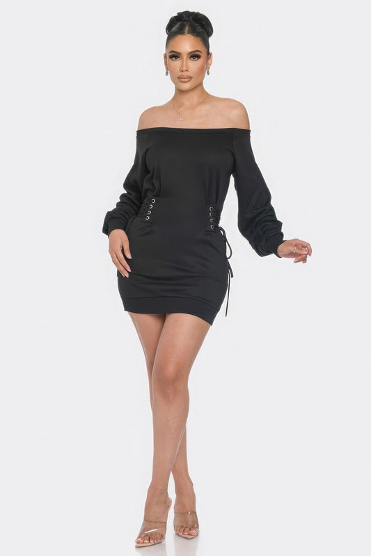 Off Shoulder Mini Dress | Mixtshop LLC
