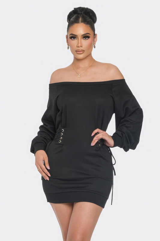 Off Shoulder Mini Dress | Mixtshop LLC