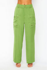 Satin Cargo Pocket Wide Leg Pants | Mixtshop LLC