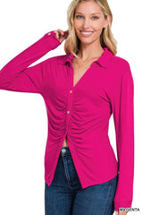 Stretchy Ruched Shirt | Mixtshop LLC