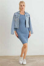 Ribbed Crew Neck Long Sleeve Mini Dress | Mixtshop LLC