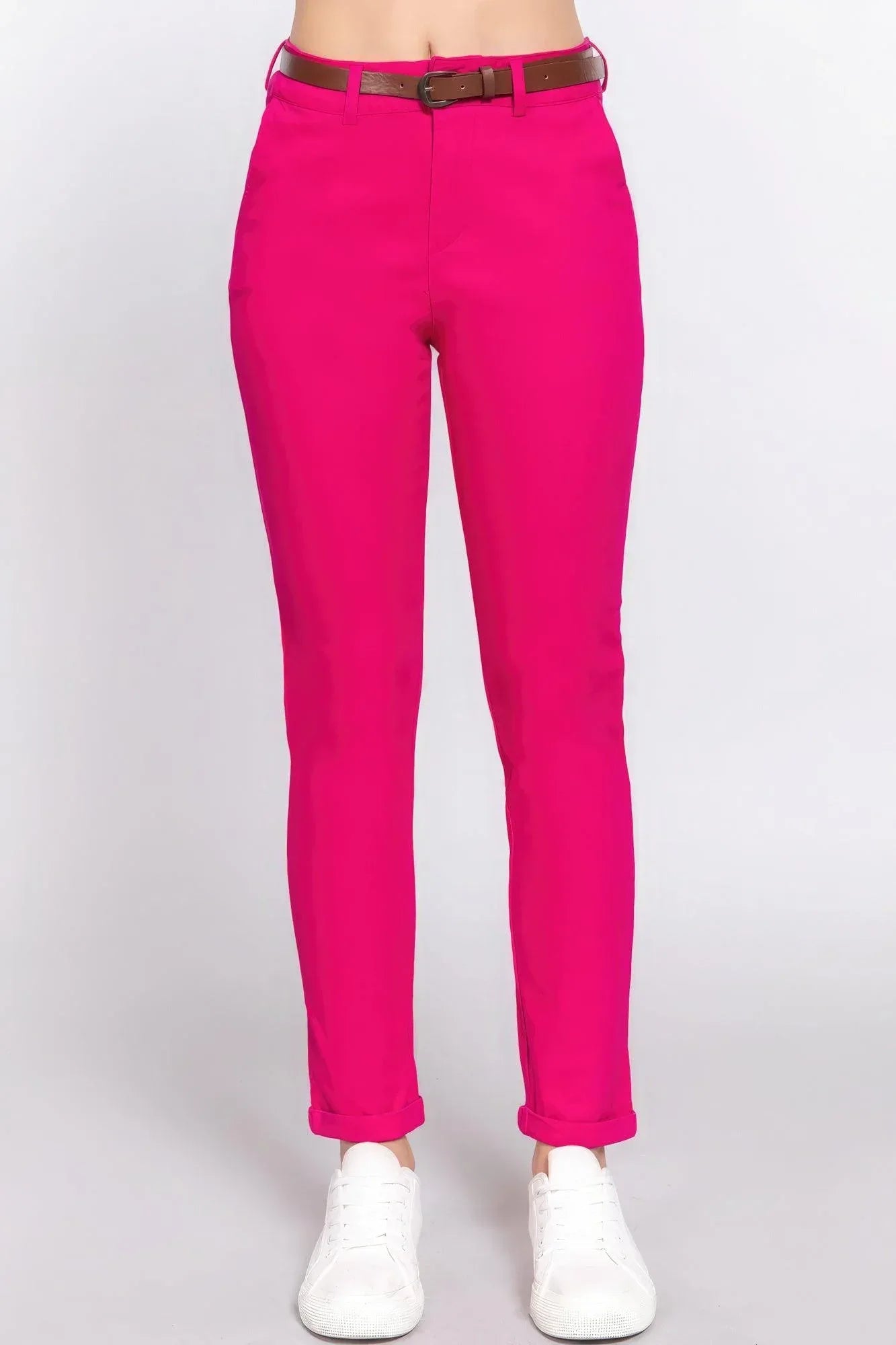 Cotton-span Twill Belted Long Pants | Mixtshop LLC Main image