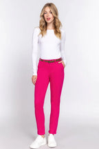 Cotton-span Twill Belted Long Pants | Mixtshop LLC