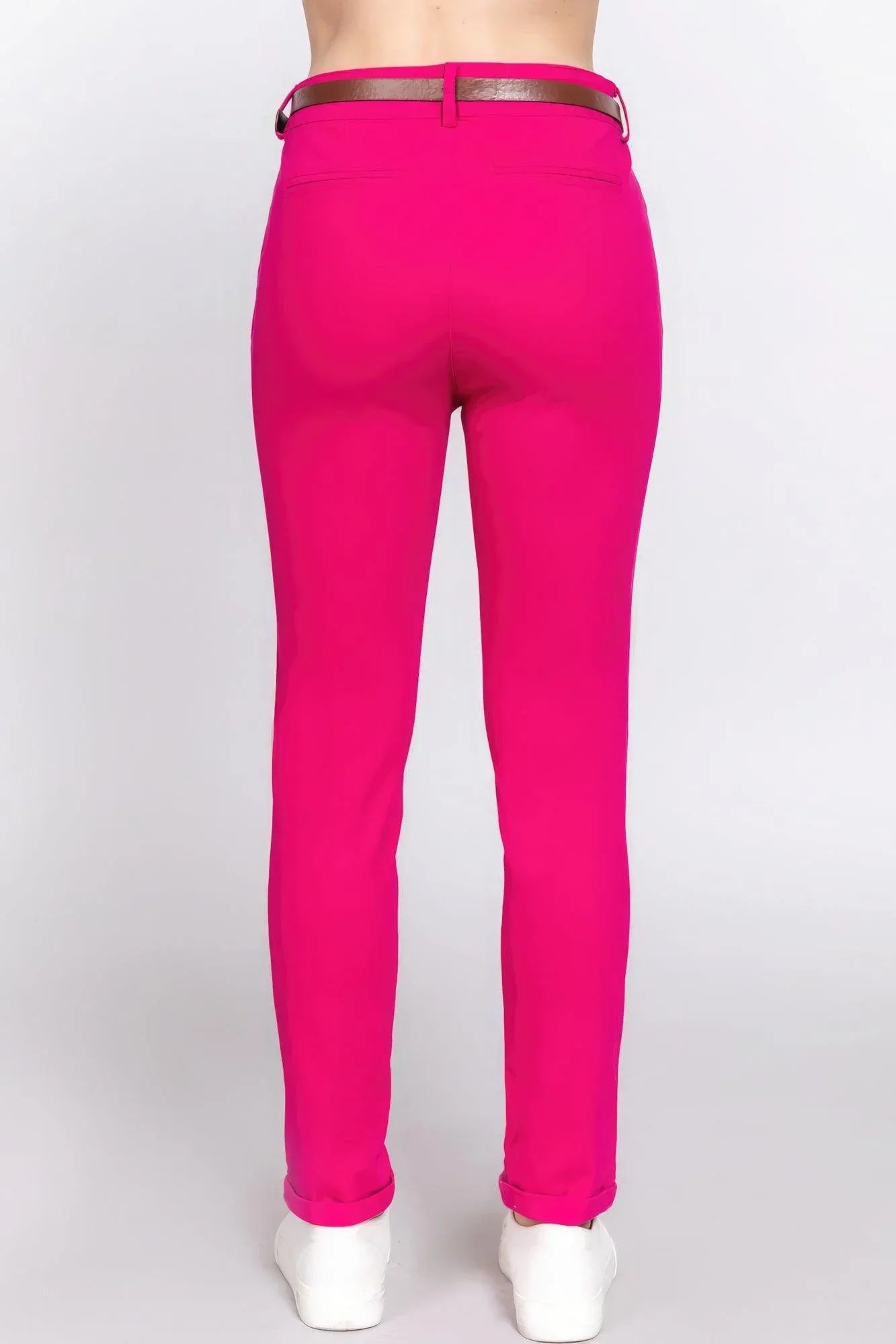 Cotton-span Twill Belted Long Pants | Mixtshop LLC