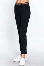 Cotton-span Twill Belted Long Pants | Mixtshop LLC