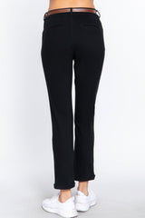 Cotton-span Twill Belted Long Pants | Mixtshop LLC