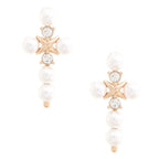 Pearl Bead Cross Dangle Earring | Mixtshop LLC