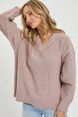 V Neck Oversized Sweater | Mixtshop LLC