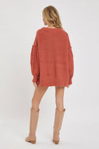 V Neck Oversized Sweater | Mixtshop LLC
