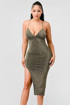 Metallic Glitter Sweetheart Dress | Mixtshop LLC