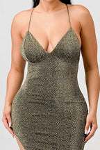 Metallic Glitter Sweetheart Dress | Mixtshop LLC