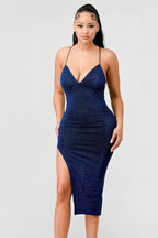 Metallic Glitter Sweetheart Dress | Mixtshop LLC