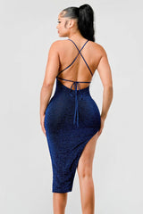Metallic Glitter Sweetheart Dress | Mixtshop LLC
