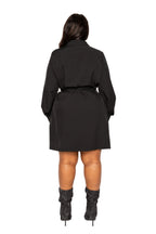 Satin Effect Belted Jacket Dress | Mixtshop LLC