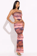 Printed Tube Top And Maxi Skirt | Mixtshop LLC