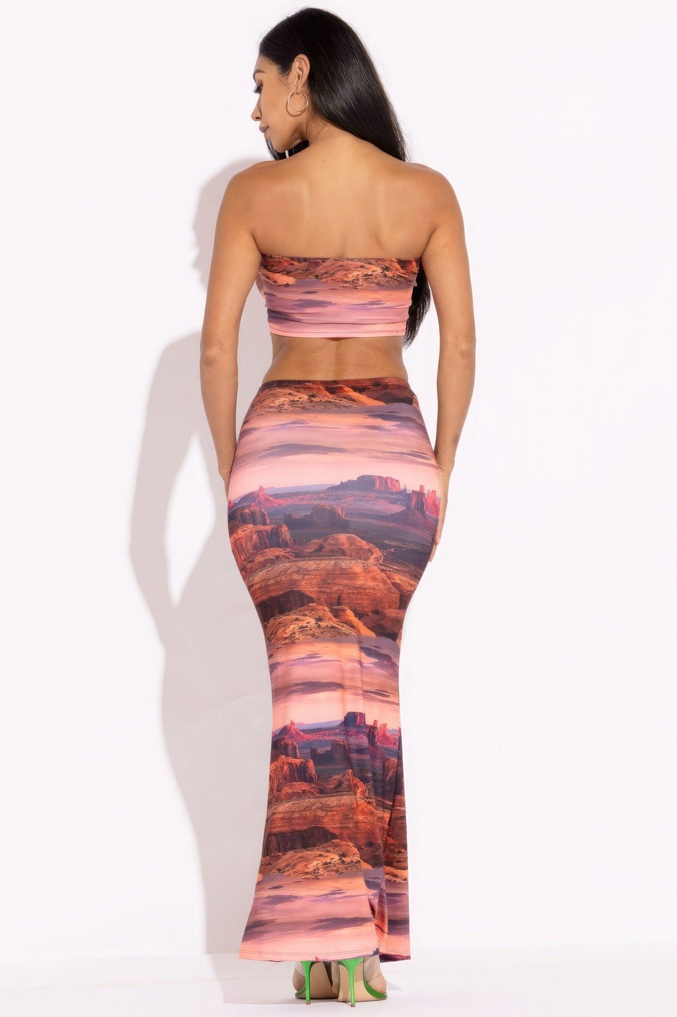 Printed Tube Top And Maxi Skirt | Mixtshop LLC