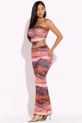 Printed Tube Top And Maxi Skirt | Mixtshop LLC