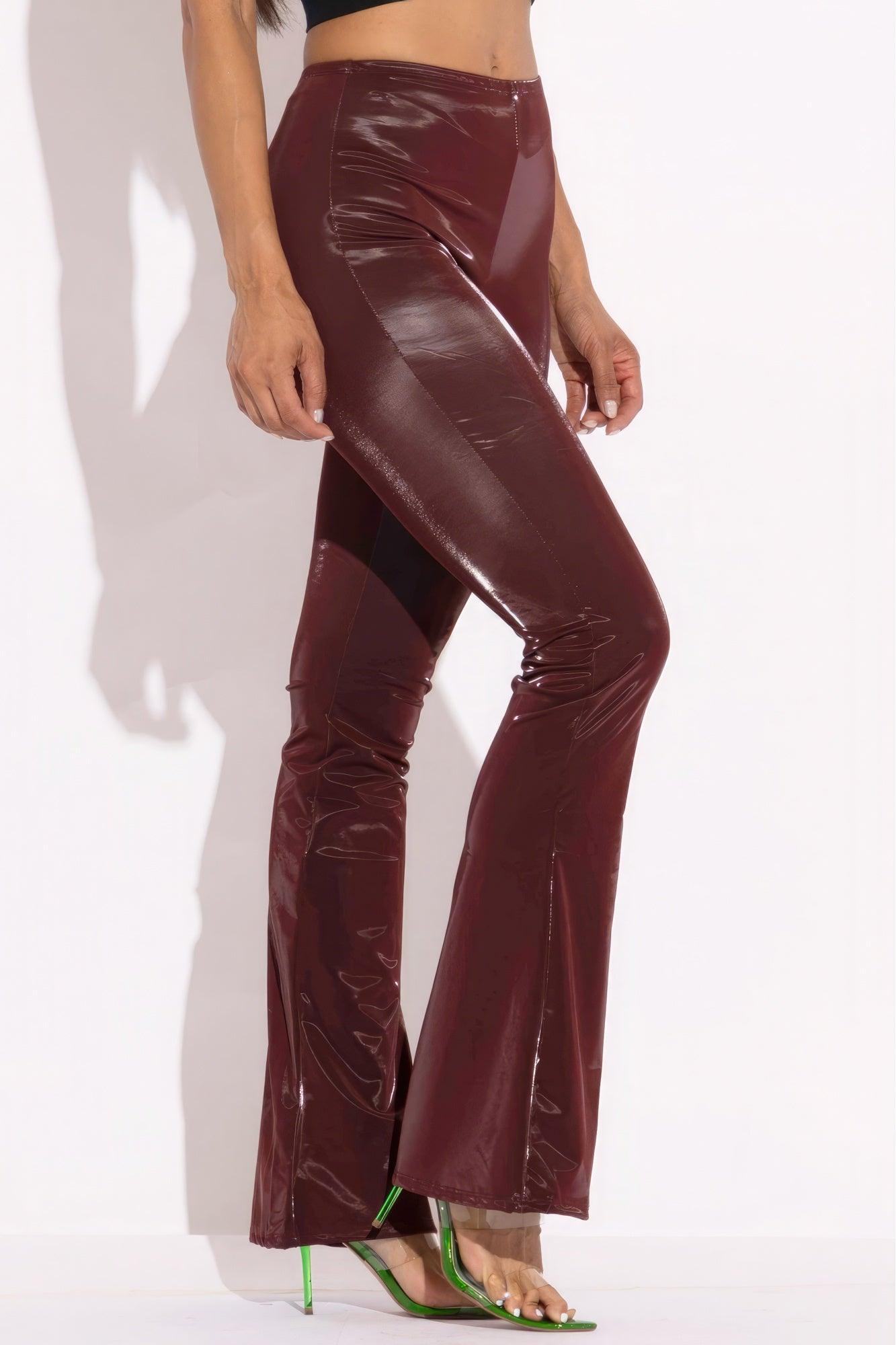 Velvet Pu Flared Pants | Mixtshop LLC