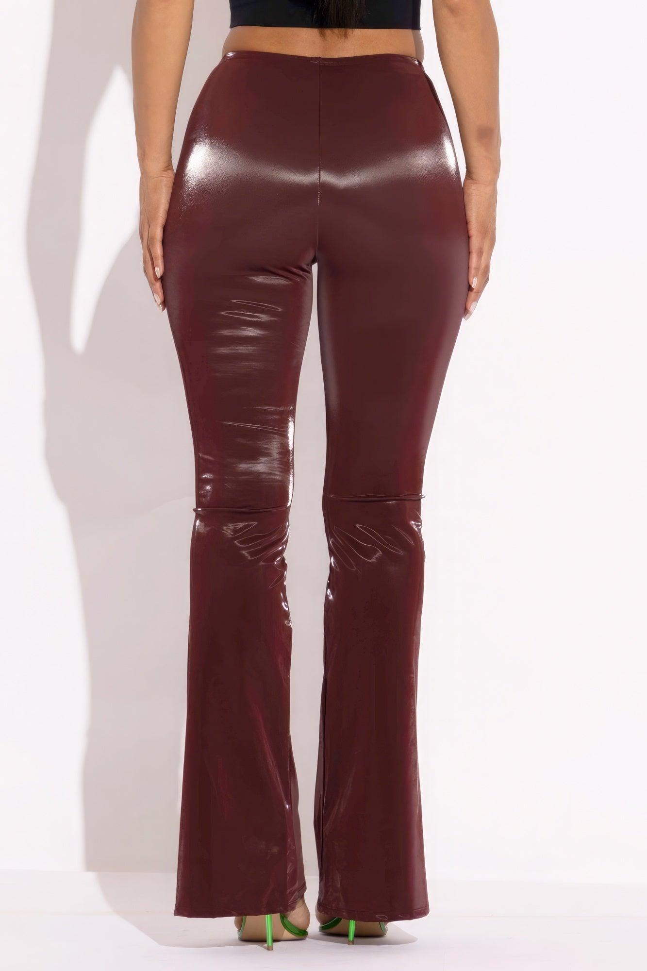 Velvet Pu Flared Pants | Mixtshop LLC