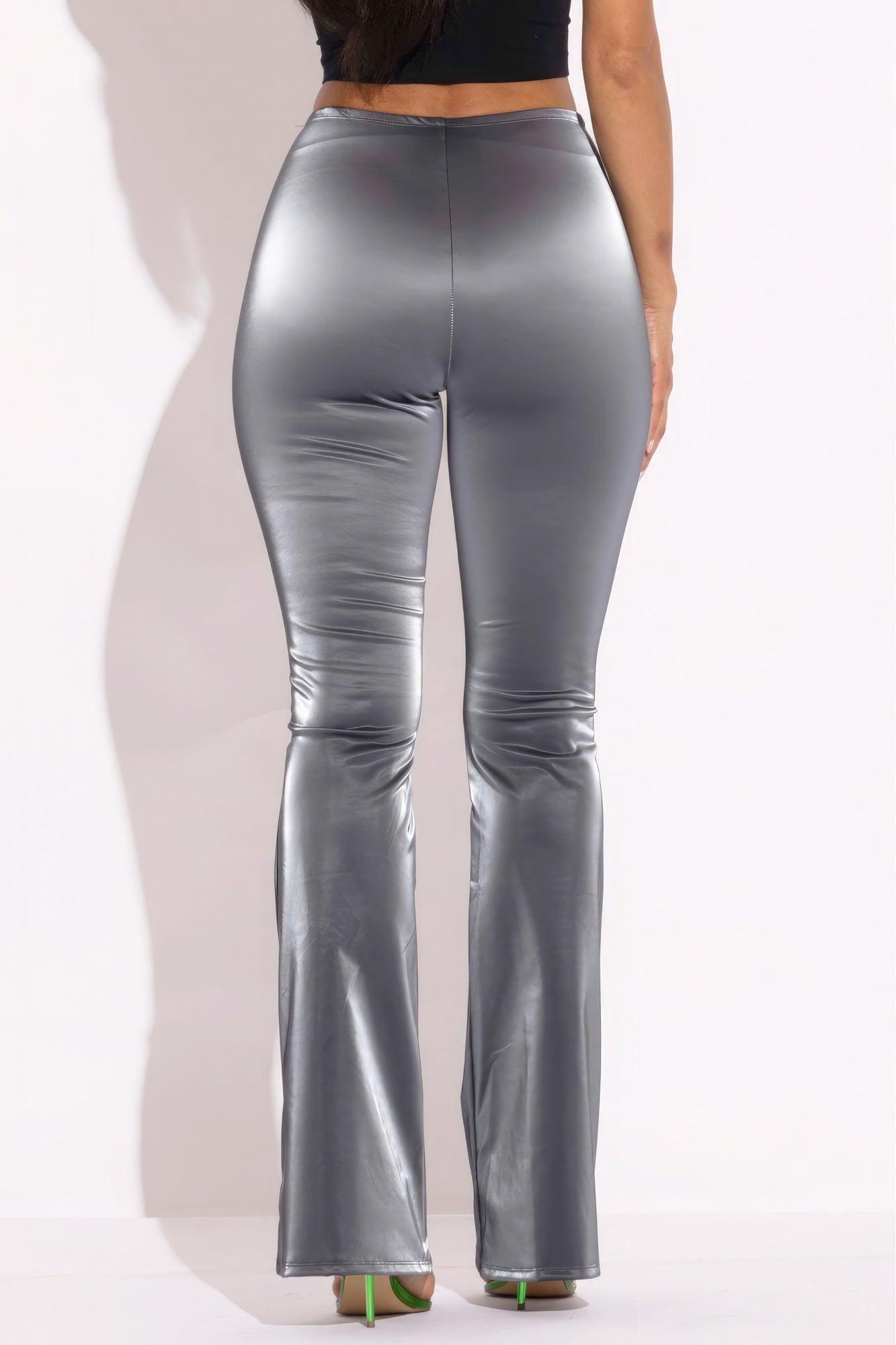 Velvet Pu Flared Pants | Mixtshop LLC