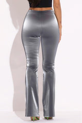 Velvet Pu Flared Pants | Mixtshop LLC