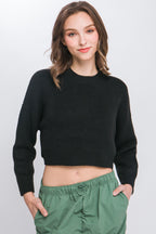 Wool Blend Cropped Sweater Top | Mixtshop LLC