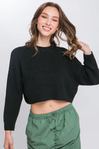 Wool Blend Cropped Sweater Top | Mixtshop LLC