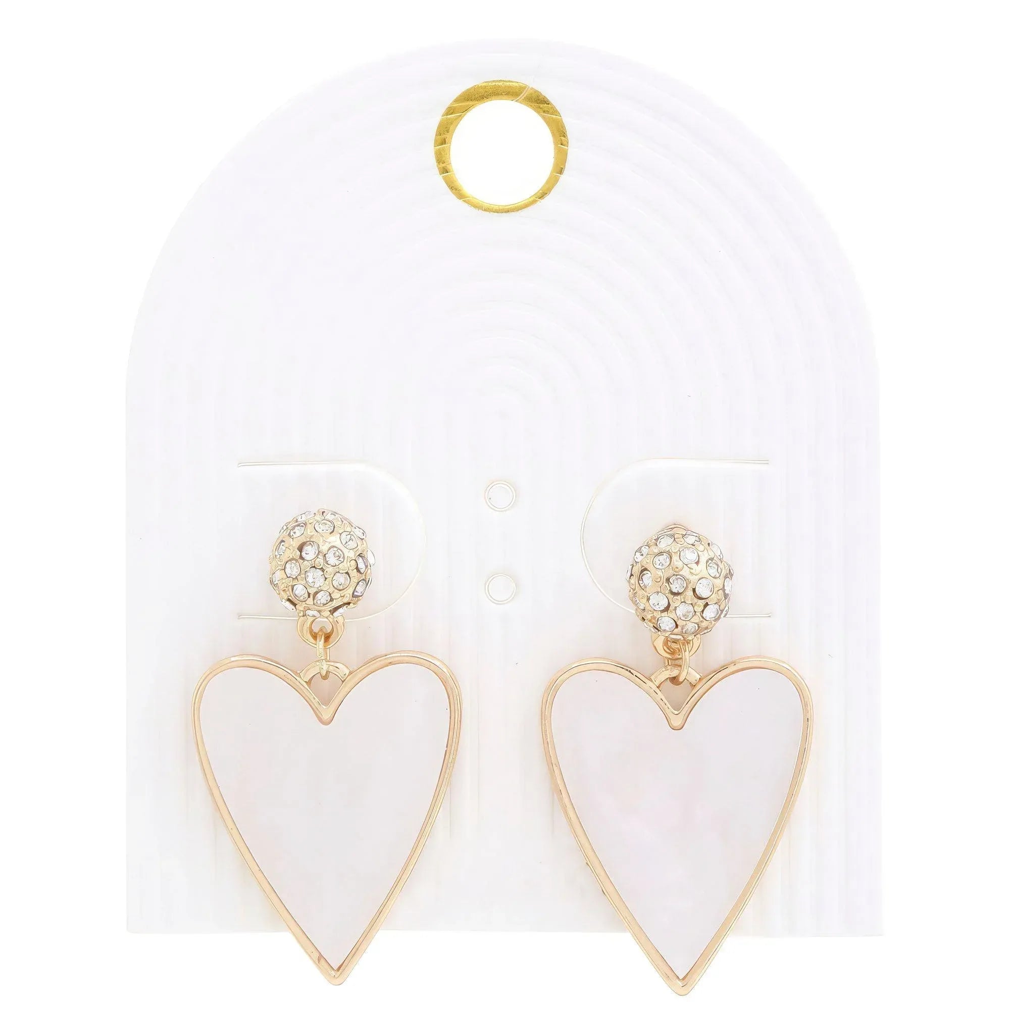 Heart Rhinestone Bead Dangle Earring | Mixtshop LLC Main image