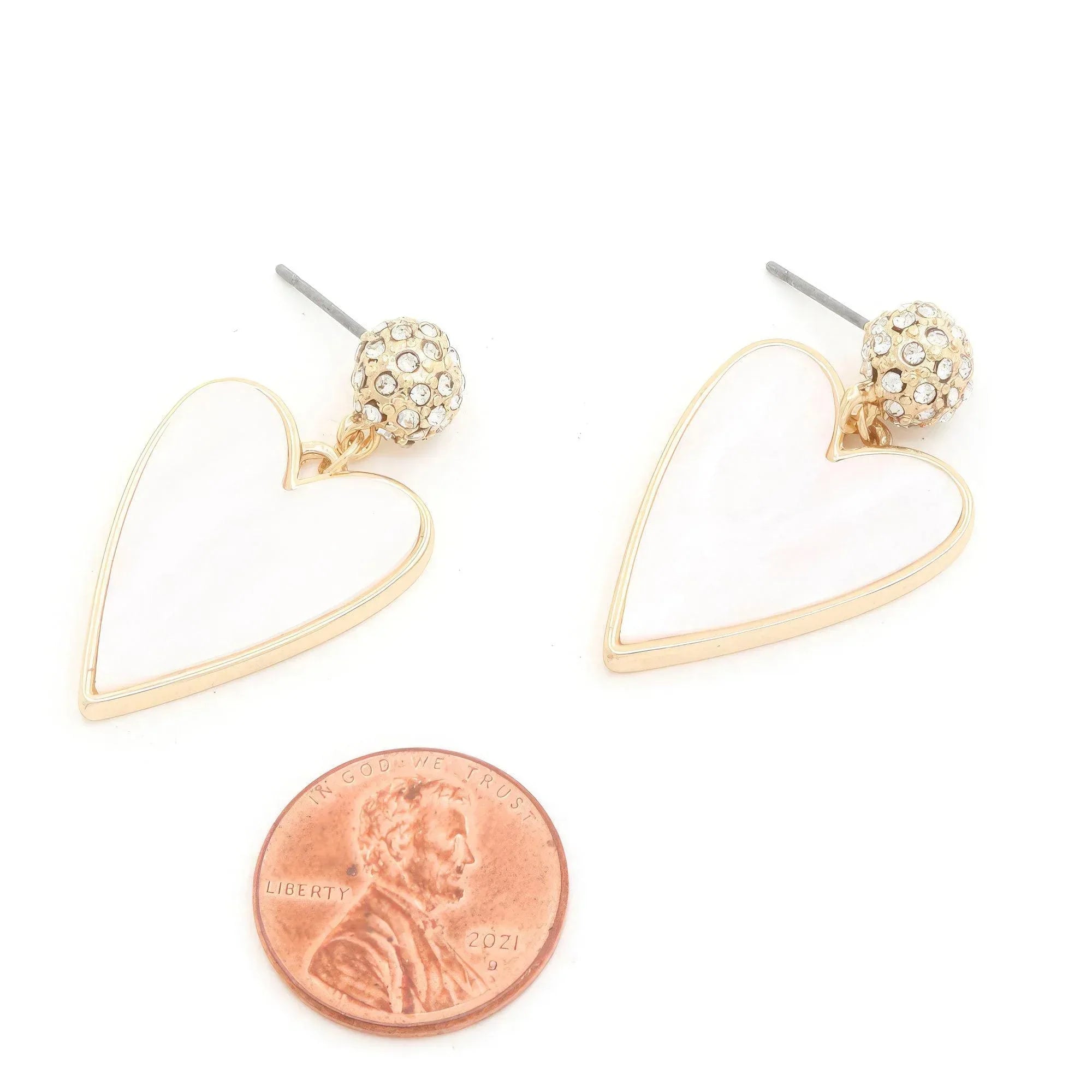 Heart Rhinestone Bead Dangle Earring Secondary image
