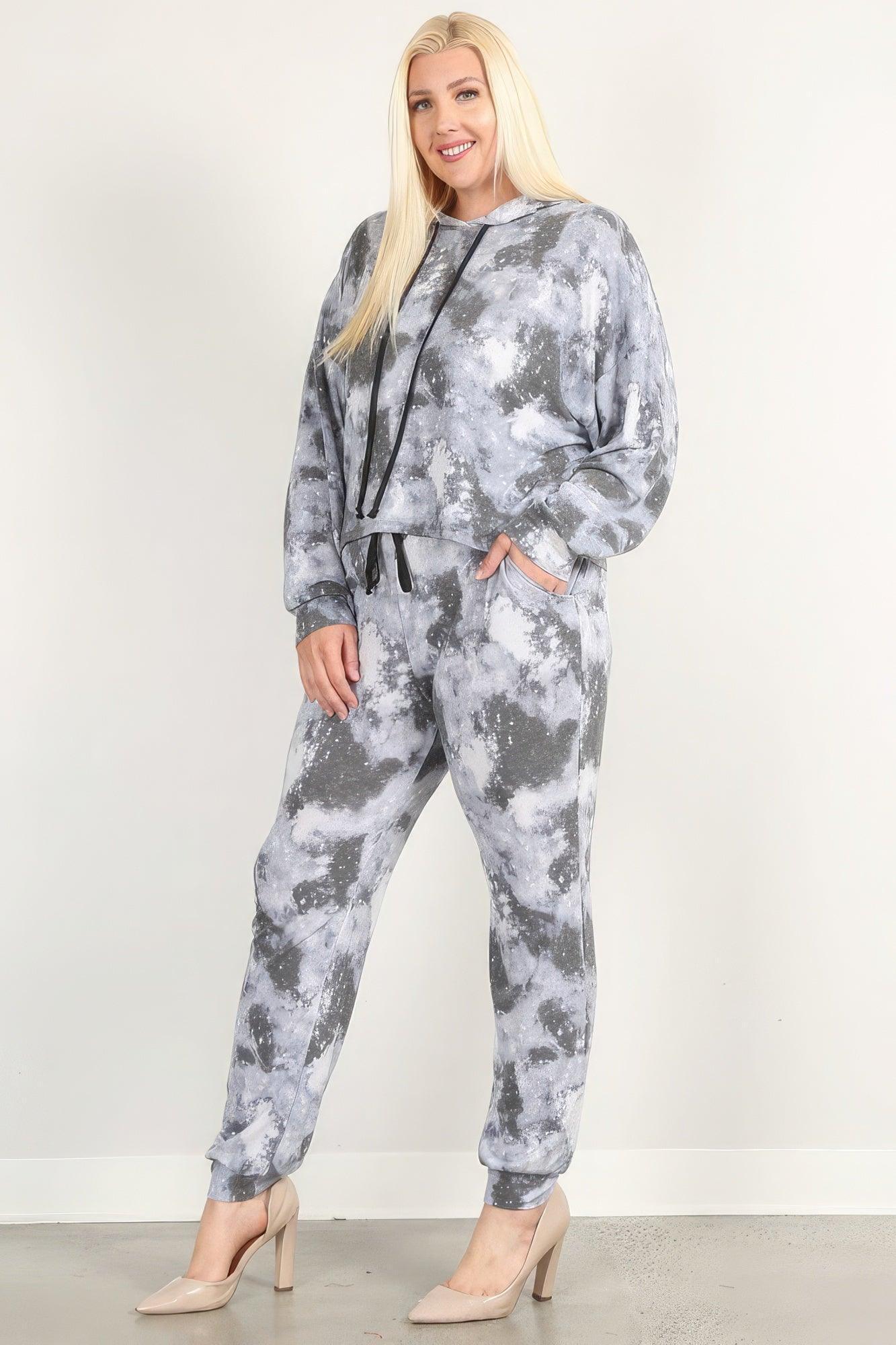 Tie Dye Print Pullover Hoodie And Sweatpants Secondary image
