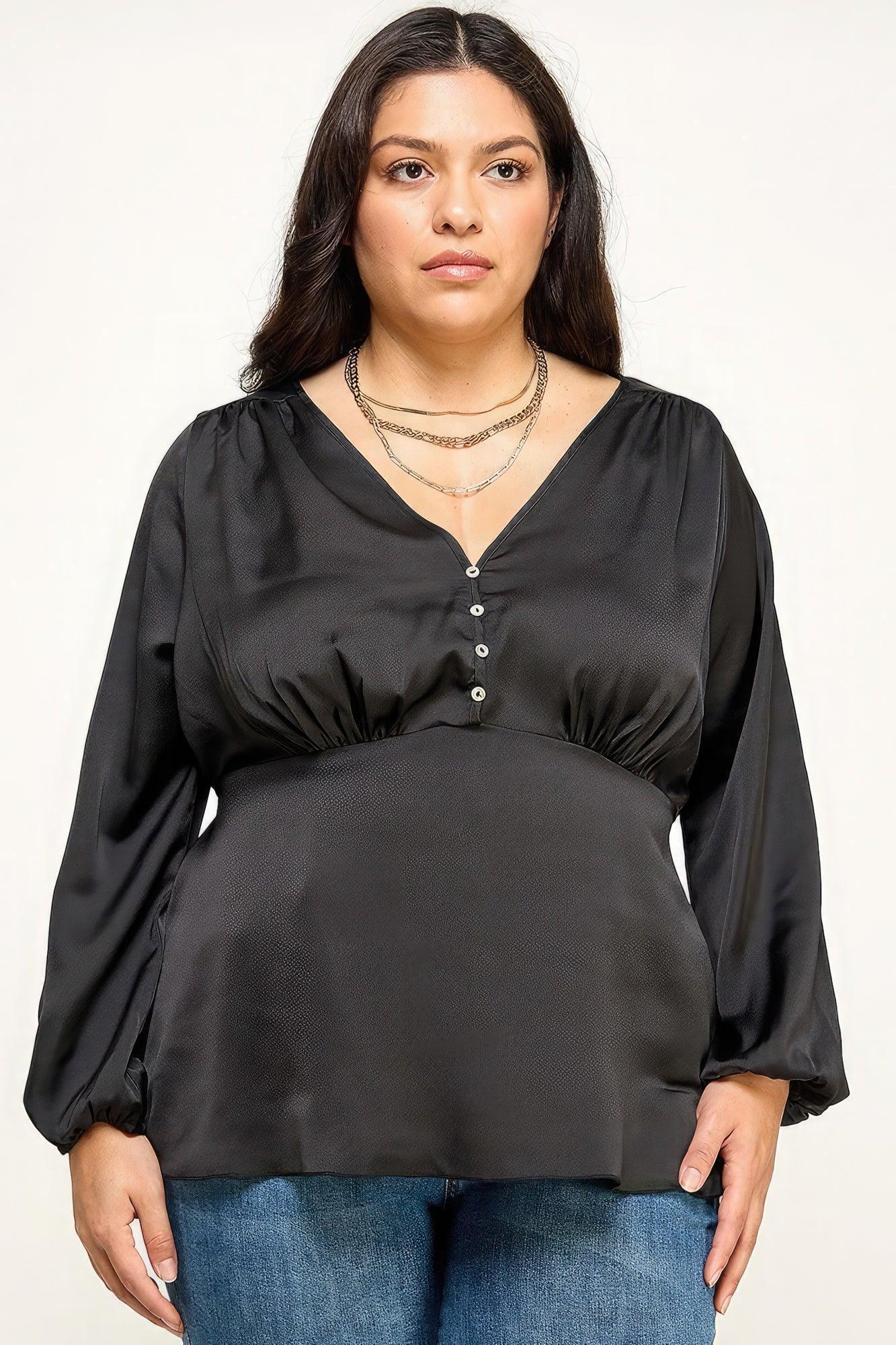 Satin Babydoll Blouse | Mixtshop LLC Main image