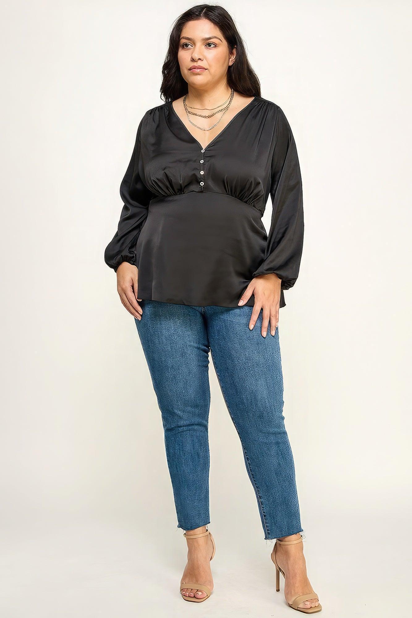 Satin Babydoll Blouse Secondary image