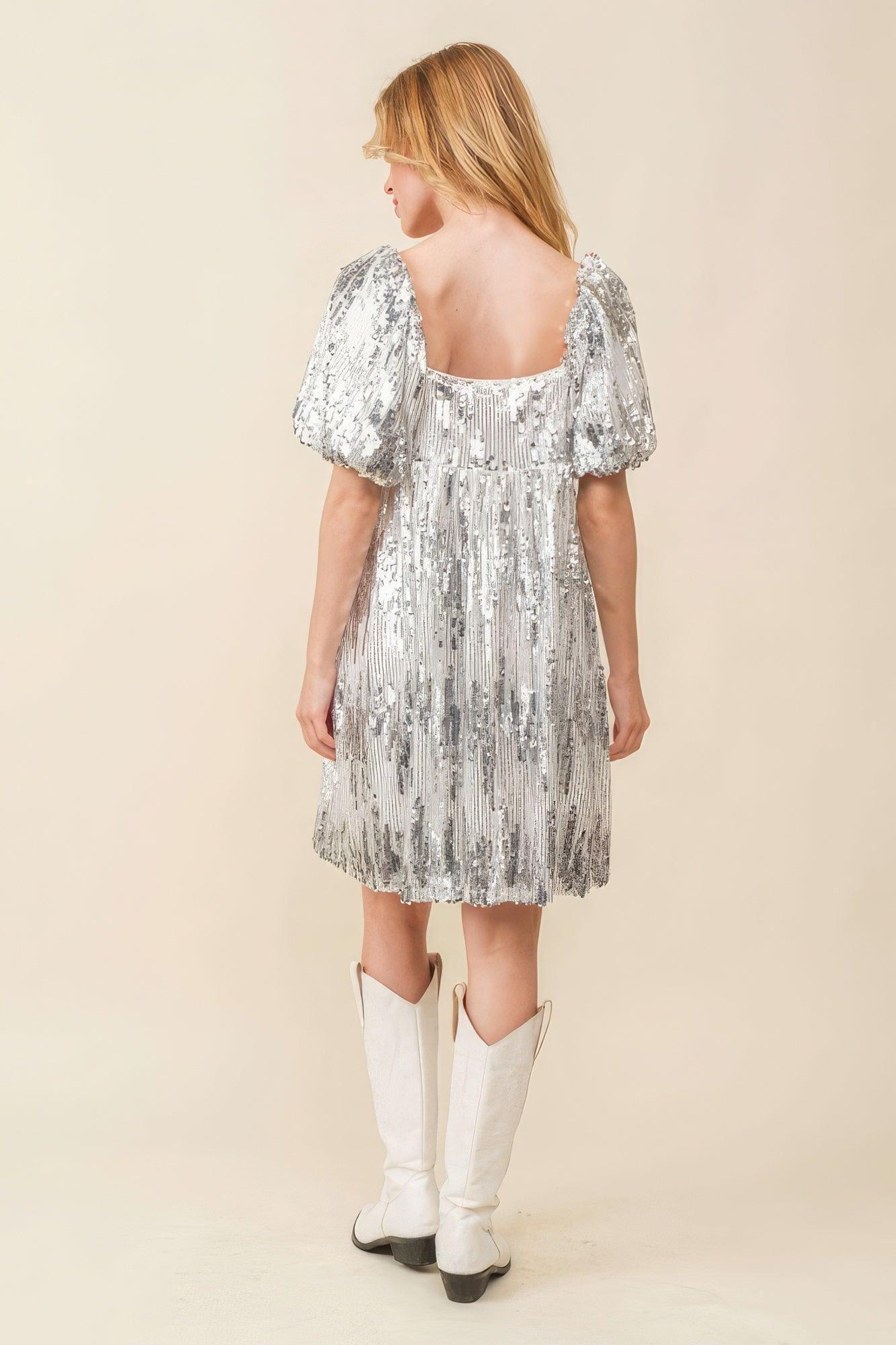 Sequin Babydoll Mini Dress | Mixtshop LLC