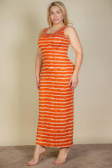 Plus Size Tie Dye Printed Tank Bodycon Maxi Dress | Mixtshop LLC