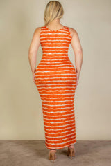 Plus Size Tie Dye Printed Tank Bodycon Maxi Dress | Mixtshop LLC