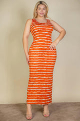 Plus Size Tie Dye Printed Tank Bodycon Maxi Dress | Mixtshop LLC
