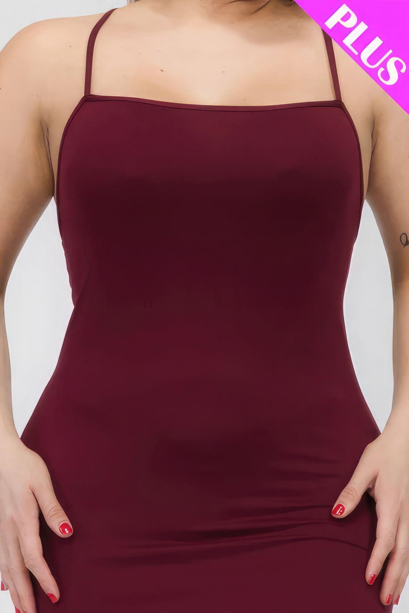 Plus Size Crisscross Back Split Thigh Maxi Dress | Mixtshop LLC