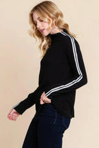Long Sleeve Solid Mock Neck Casual Top | Mixtshop LLC