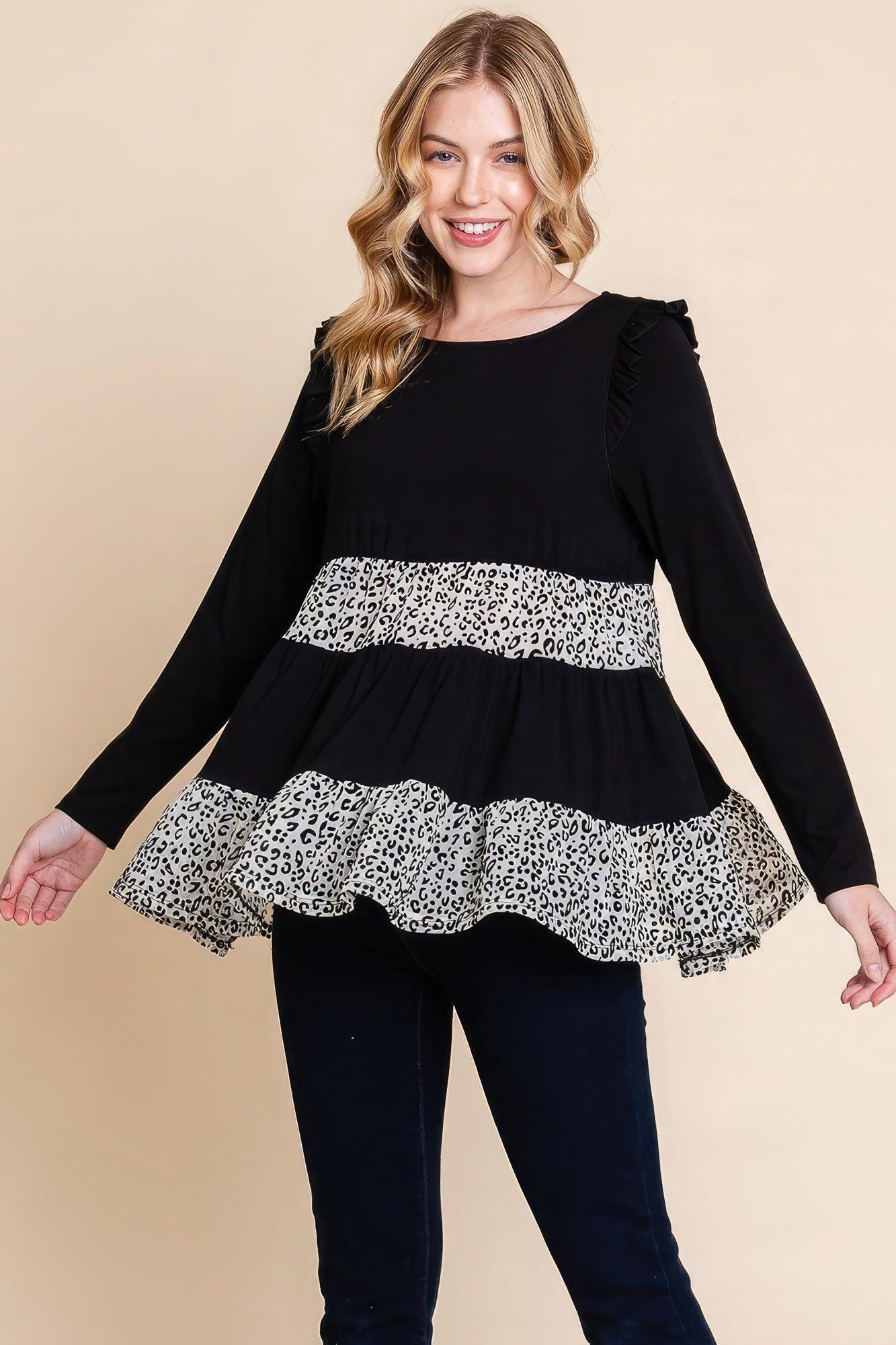 Solid Tiered Fashion Top Secondary image