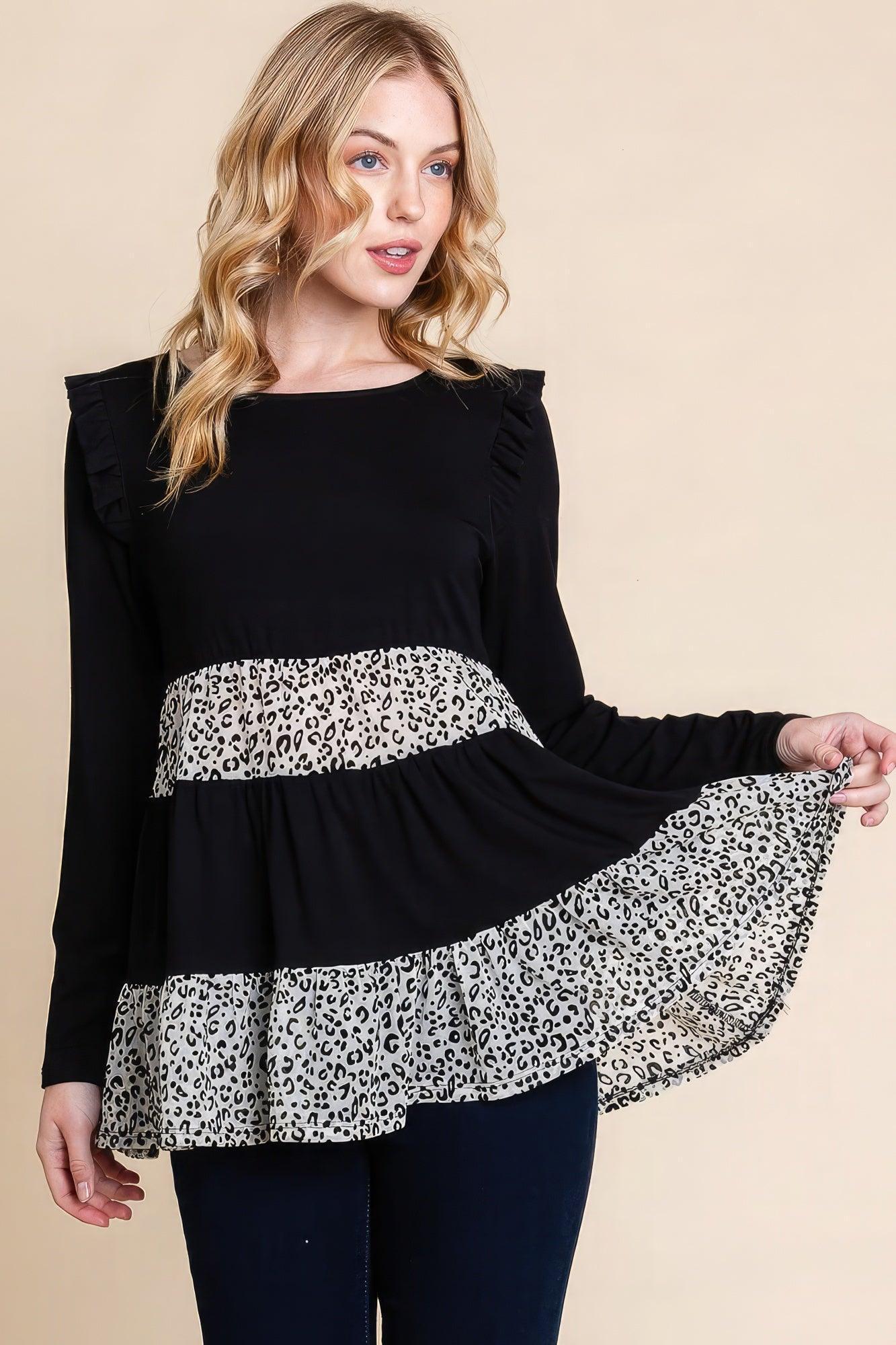 Solid Tiered Fashion Top | Mixtshop LLC