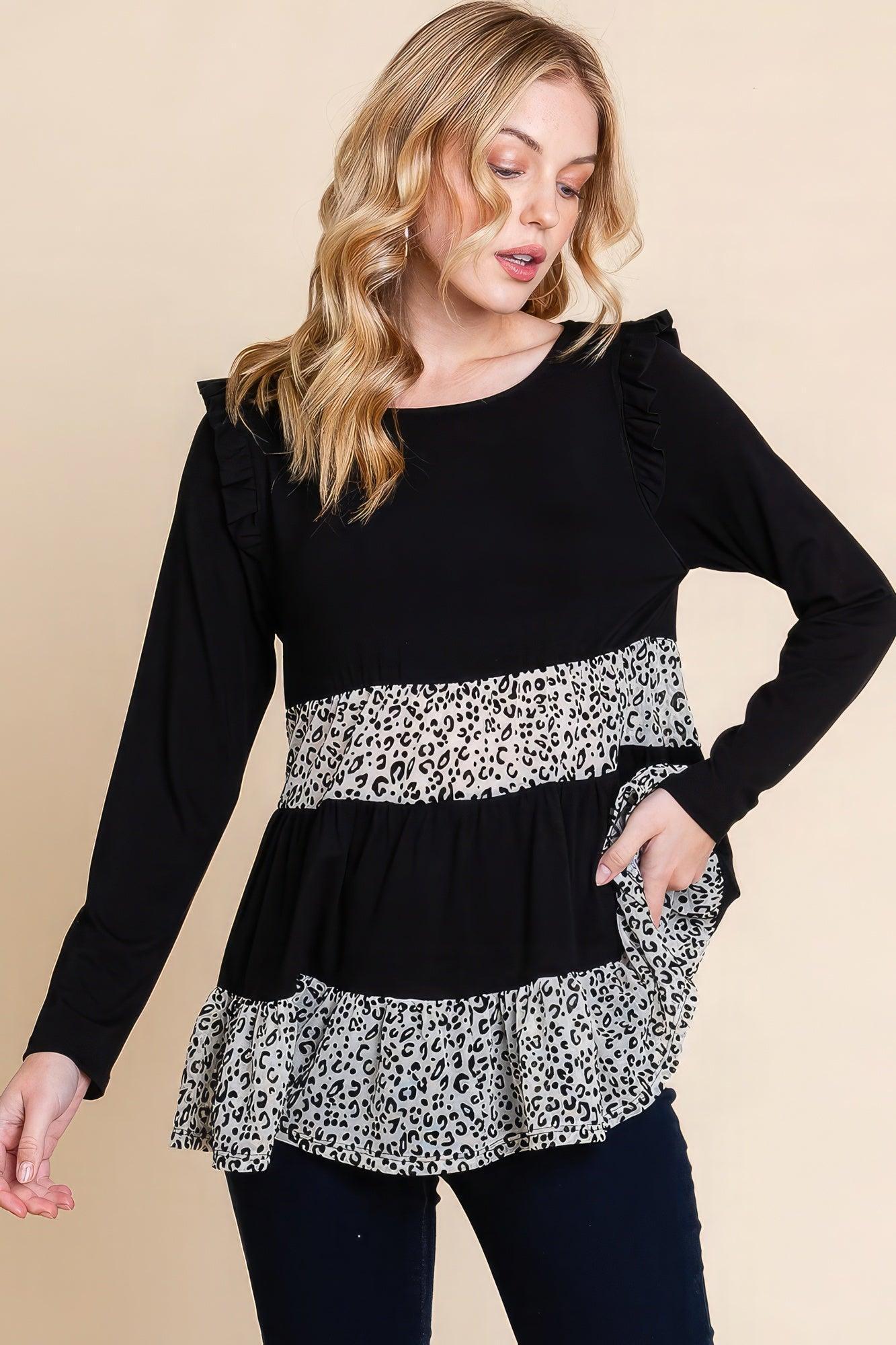 Solid Tiered Fashion Top | Mixtshop LLC