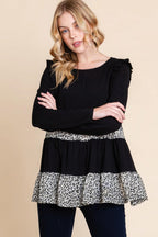 Solid Tiered Fashion Top | Mixtshop LLC