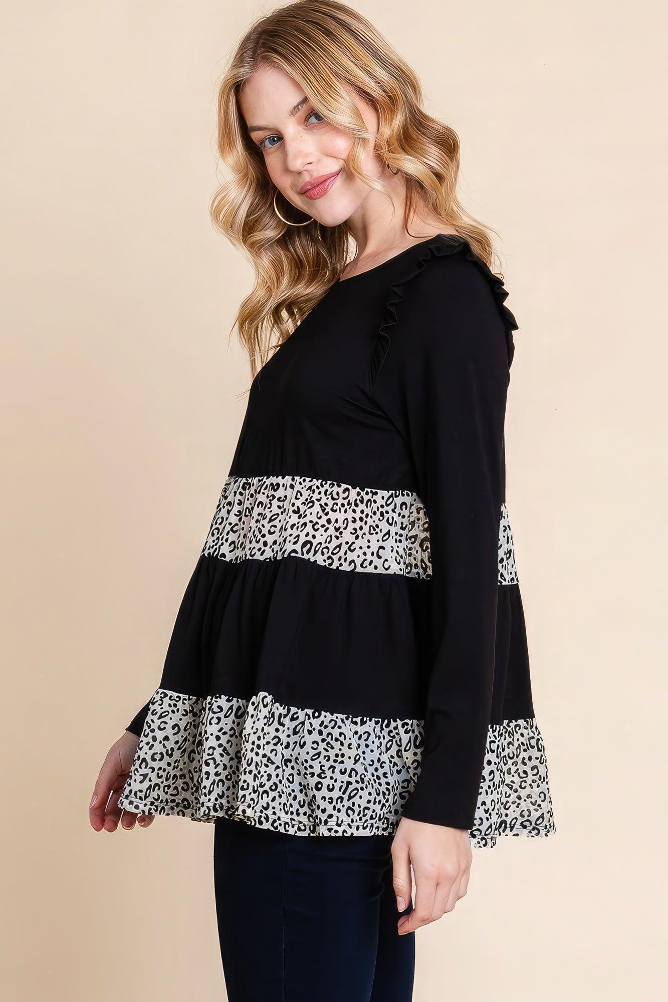 Solid Tiered Fashion Top | Mixtshop LLC