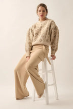 Floral Round Neck Long Sleeve Relax Fit Sweater | Mixtshop LLC