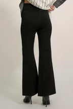 Solid Raw Edge Expose Seam Flare Pants | Mixtshop LLC
