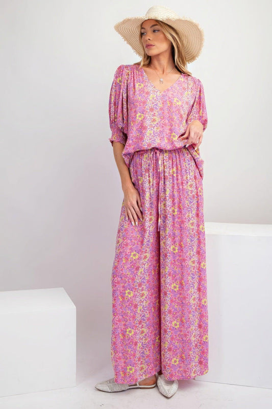Floral Print Gauze Palazzo Pants | Mixtshop LLC