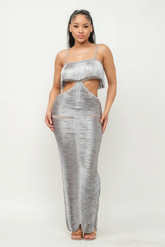 Lux Fringe Maxi Dress | Mixtshop LLC