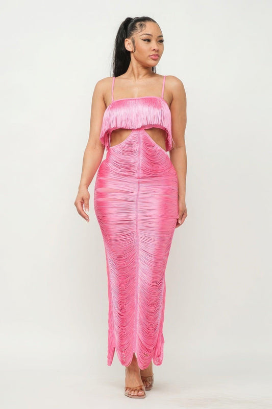 Lux Fringe Maxi Dress | Mixtshop LLC